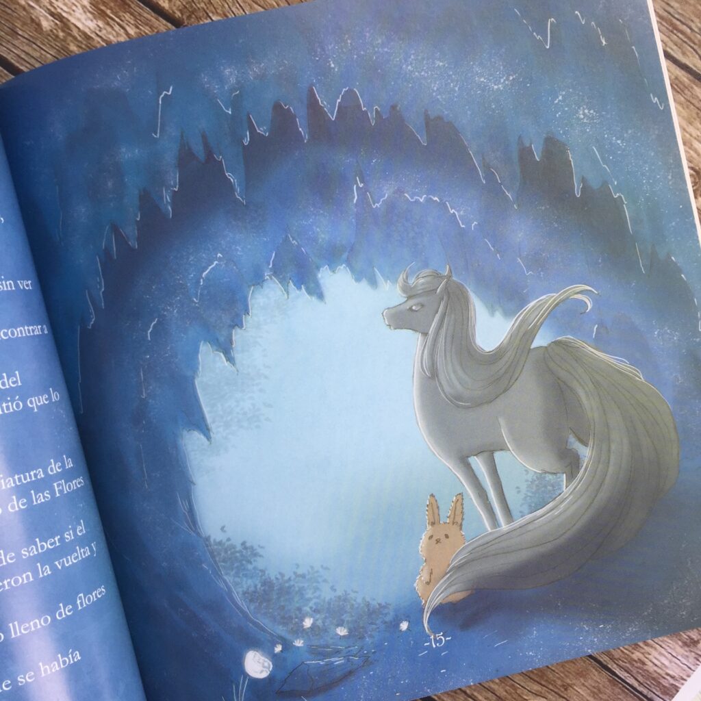 don conejo y unicornio gris en la cueva